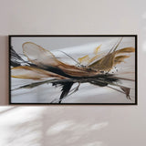 Håndlavet maleri med sort ramme - Sandstorm Bloom - Mixed media