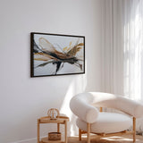 Håndlavet maleri med sort ramme - Sandstorm Bloom - Mixed media