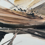 Håndlavet maleri med sort ramme - Sandstorm Bloom - Mixed media