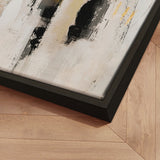 Håndlavet maleri med sort ramme - Shifting Silence - Mixed media