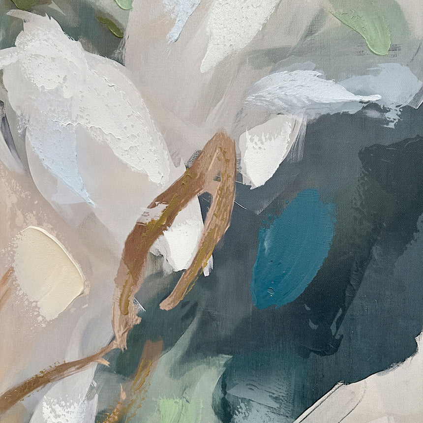 Håndlavet maleri med sort ramme - Faded Echoes II - Mixed media