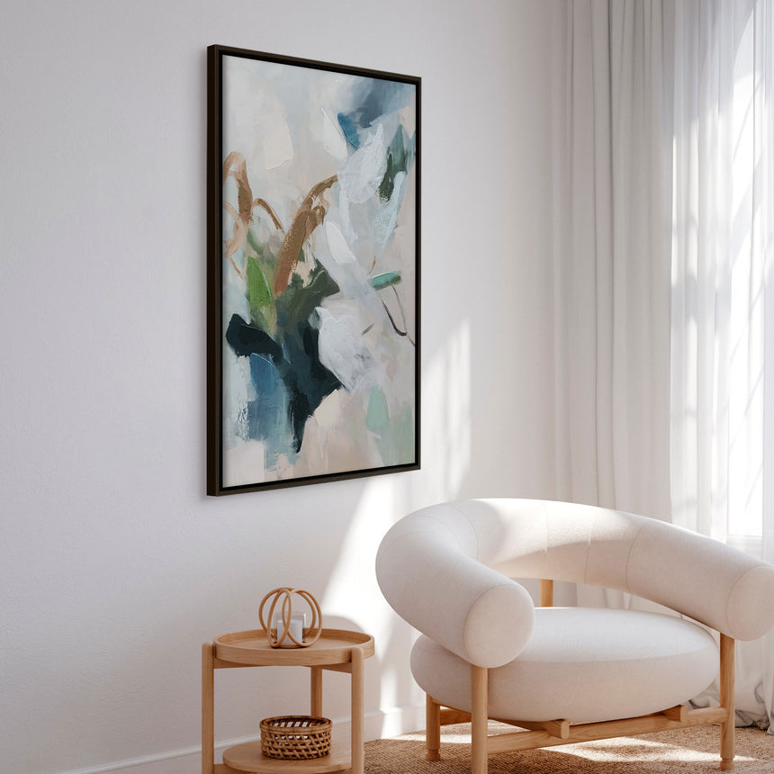 Håndlavet maleri med sort ramme - Faded Echoes - Mixed media