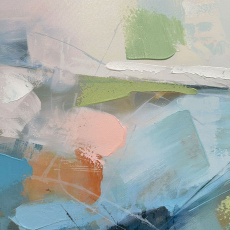 Håndlavet maleri med sort ramme - Northern Calm - Mixed media