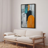 Håndlavet maleri med sort ramme - Golden Dialogue II - Mixed media