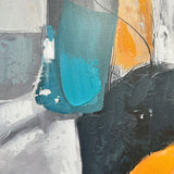 Håndlavet maleri med sort ramme - Golden Dialogue II - Mixed media
