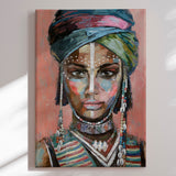 Håndlavet maleri - African Beauty - Mixed media