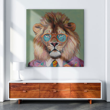 Håndlavet maleri - Obey The Lion - Mixed media