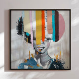 Håndlavet maleri med sort ramme - Muted Identity - Mixed media