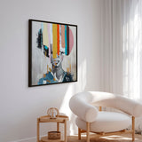 Håndlavet maleri med sort ramme - Muted Identity - Mixed media