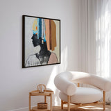 Håndlavet maleri med sort ramme - Behind the Brushstrokes - Mixed media