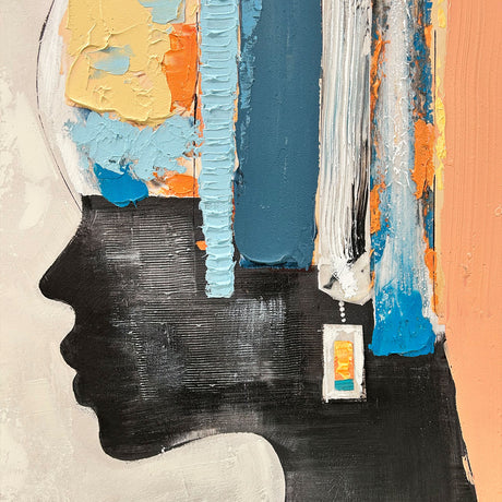 Håndlavet maleri med sort ramme - Behind the Brushstrokes - Mixed media