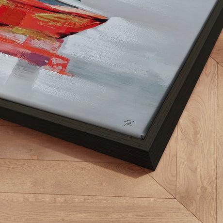 Håndlavet maleri med sort ramme - Floating Memories - Mixed media