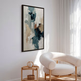 Håndlavet maleri med sort ramme - Layers of Stillness - Mixed media