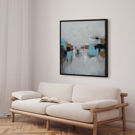 Håndlavet maleri med sort ramme - Quiet Edges - Mixed media