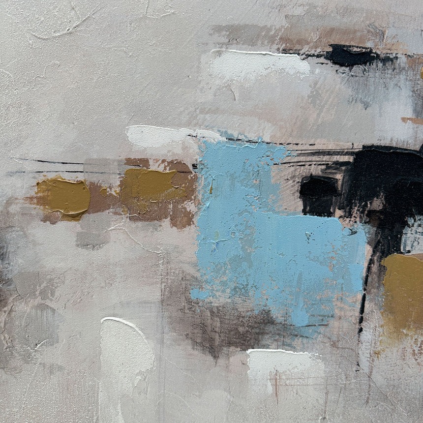Håndlavet maleri med sort ramme - Quiet Edges - Mixed media