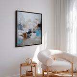 Håndlavet maleri med sort ramme - Quiet Edges II - Mixed media