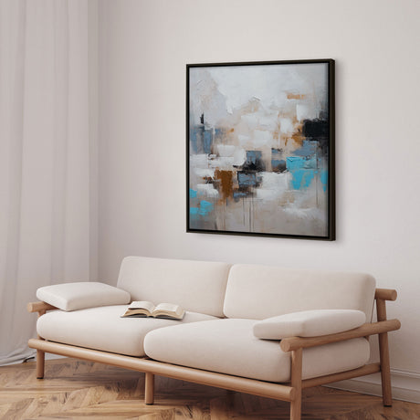 Håndlavet maleri med sort ramme - Quiet Edges II - Mixed media