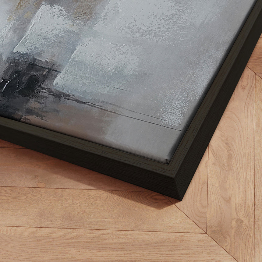 Håndlavet maleri med sort ramme - Fragments of Calm II - Mixed media