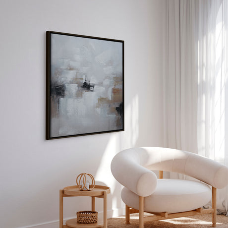 Håndlavet maleri med sort ramme - Fragments of Calm II - Mixed media