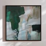 Håndlavet maleri med sort ramme - Soft Geometry - Mixed media