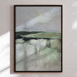 Håndlavet maleri med sort ramme - Faded Shoreline II - Mixed media