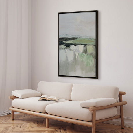 Håndlavet maleri med sort ramme - Faded Shoreline II - Mixed media