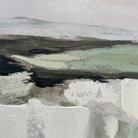 Håndlavet maleri med sort ramme - Faded Shoreline II - Mixed media