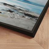 Håndlavet maleri med sort ramme - Coastal Whisper - Mixed media