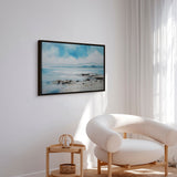 Håndlavet maleri med sort ramme - Coastal Whisper - Mixed media