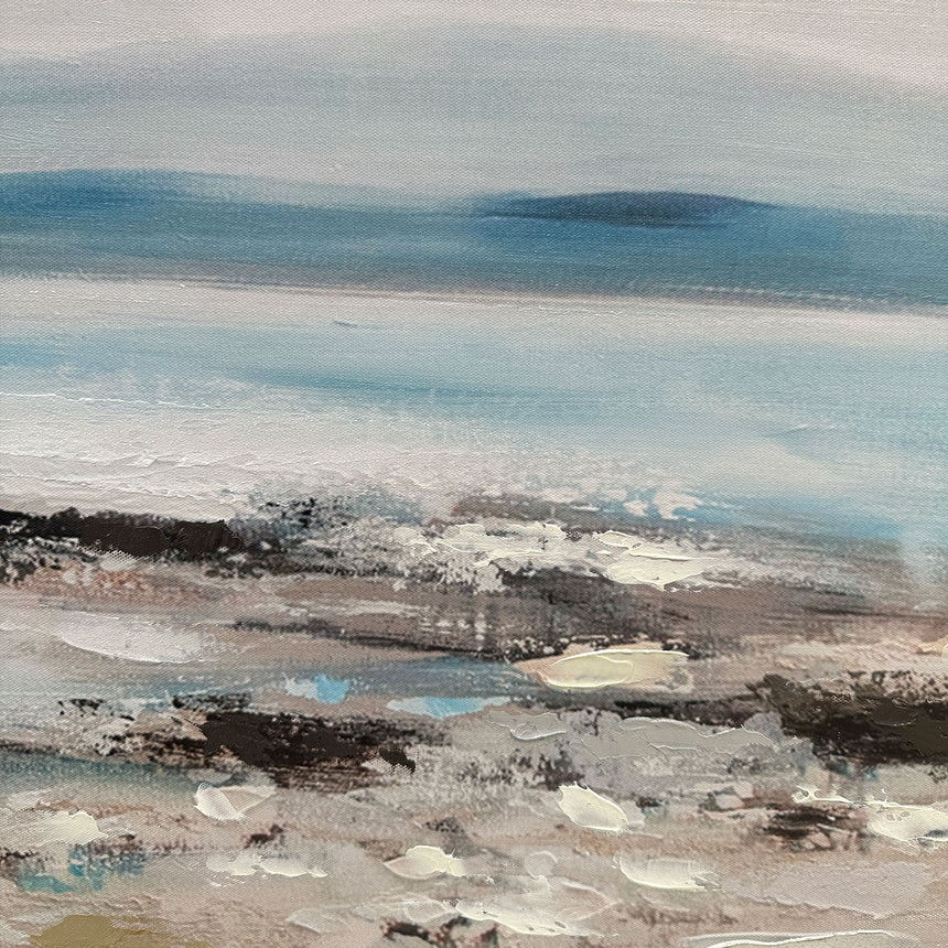 Håndlavet maleri med sort ramme - Coastal Whisper - Mixed media
