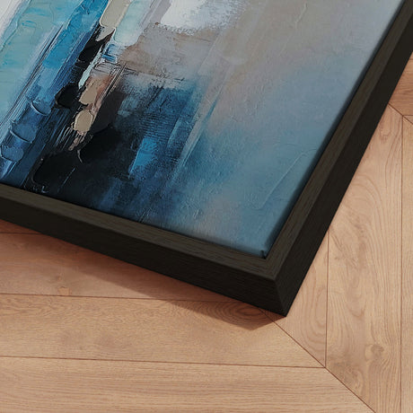 Håndlavet maleri med sort ramme - Waves of Air - Mixed media