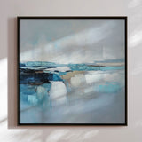 Håndlavet maleri med sort ramme - Waves of Air II - Mixed media