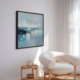Håndlavet maleri med sort ramme - Waves of Air II - Mixed media
