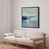 Håndlavet maleri med sort ramme - Waves of Air II - Mixed media