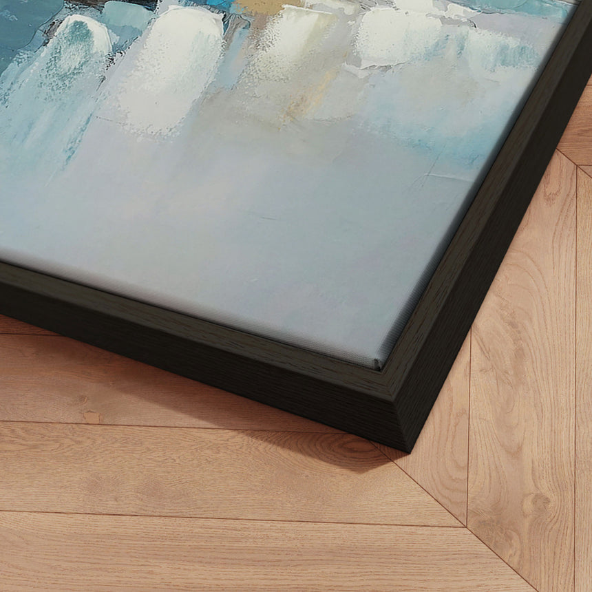Håndlavet maleri med sort ramme - Waves of Air III - Mixed media