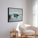 Håndlavet maleri med sort ramme - Waves of Air III - Mixed media