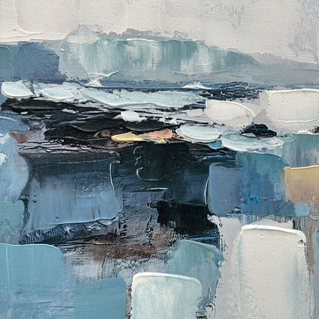 Håndlavet maleri med sort ramme - Waves of Air III - Mixed media