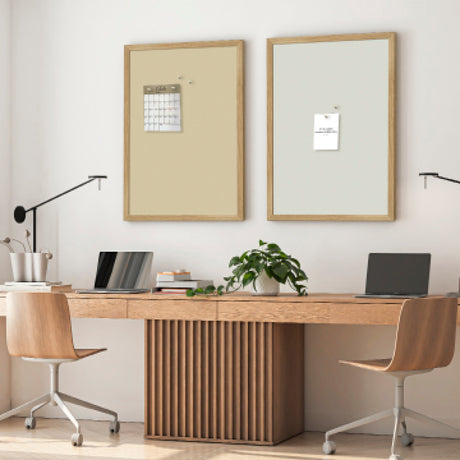 Opslagstavle med egetræsramme - Misty Mint - Incado