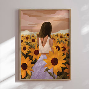 Plakat - Sunflower Solitude - Goed Blauw - Incado