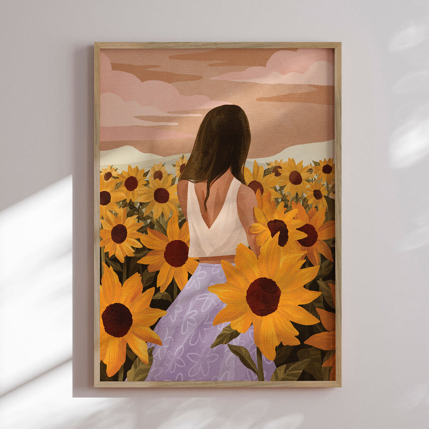 Plakat - Sunflower Solitude - Goed Blauw