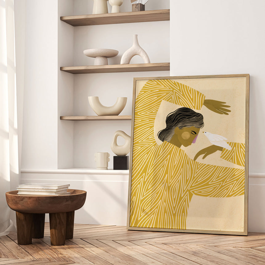 Plakat - The Woman With a Bird - Bea Müller