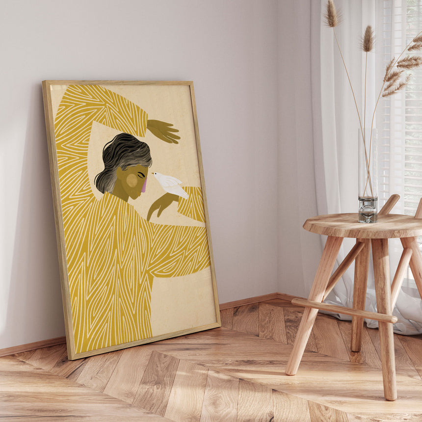 Plakat - The Woman With a Bird - Bea Müller