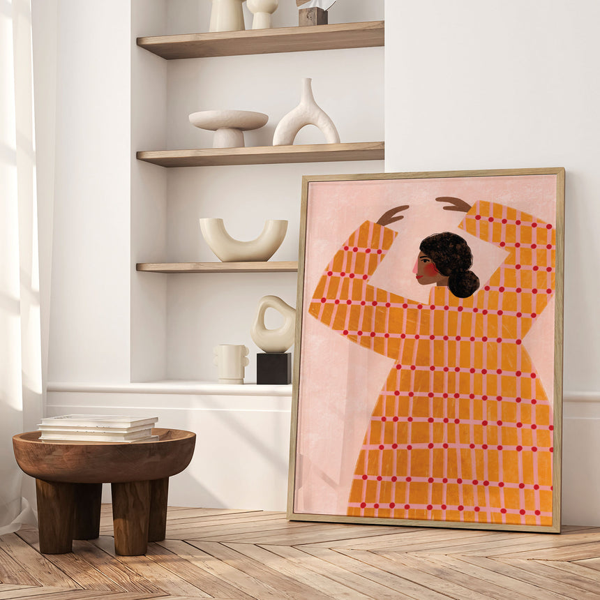 Plakat - The Woman With the Checked Dress - Bea Müller