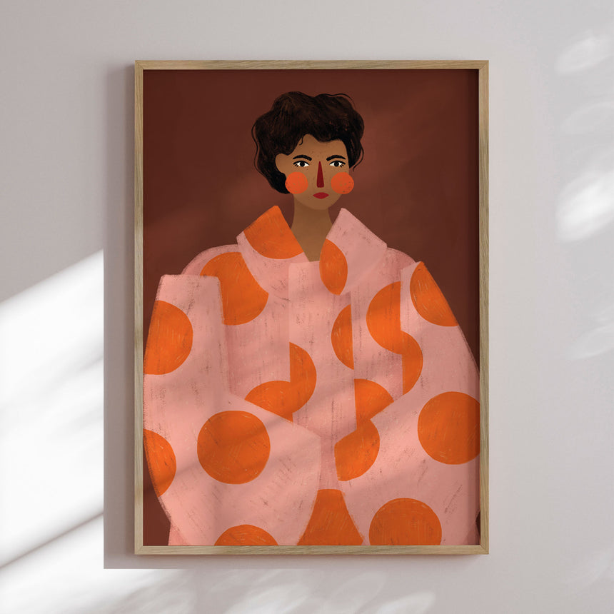 Plakat - Woman With Orange Dots - Bea Müller
