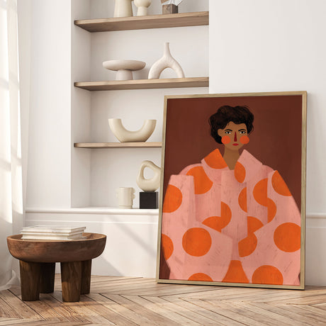 Plakat - Woman With Orange Dots - Bea Müller - Incado