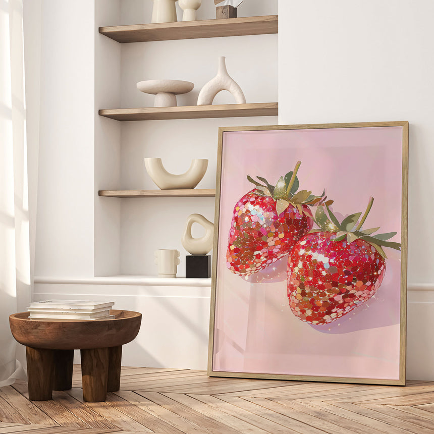 Plakat - Sparkling Strawberries - Melloi Art Prints