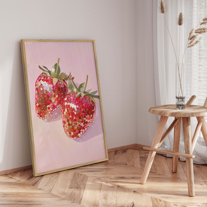 Plakat - Sparkling Strawberries - Melloi Art Prints