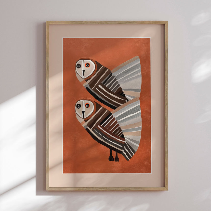 Plakat - Striped Owls Gaze - City Art