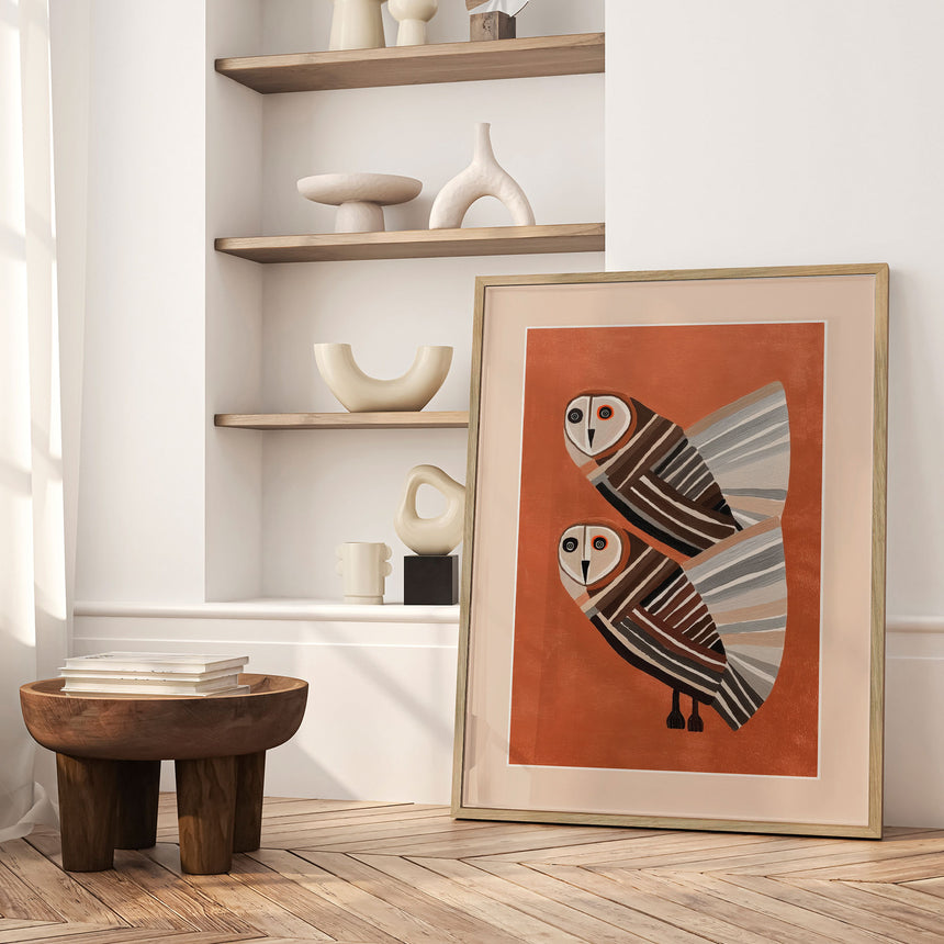 Plakat - Striped Owls Gaze - City Art
