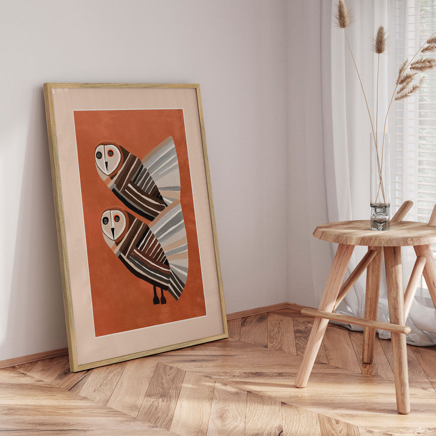 Plakat - Striped Owls Gaze - City Art